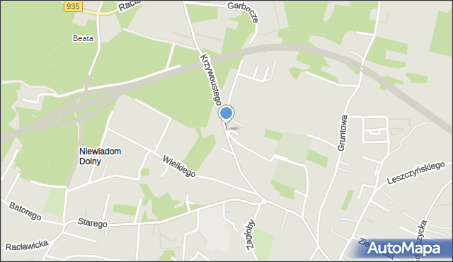 Rybnik, Rondo Garbocze, mapa Rybnika