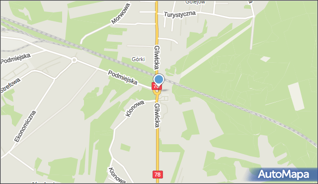 Rybnik, Rondo Karvina, mapa Rybnika
