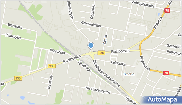 Rybnik, Rondo Lievin, mapa Rybnika
