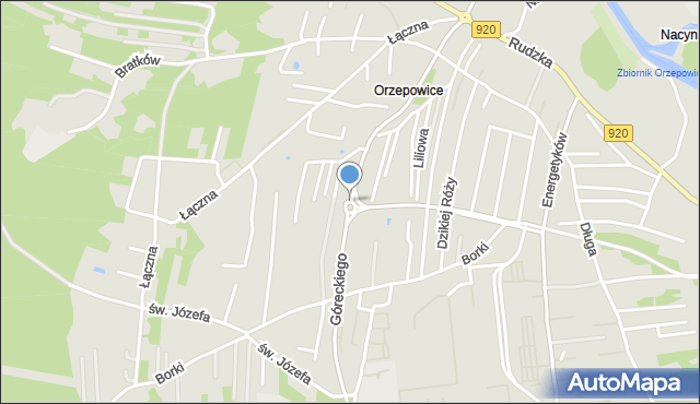 Rybnik, Rondo Orzepowickie, mapa Rybnika