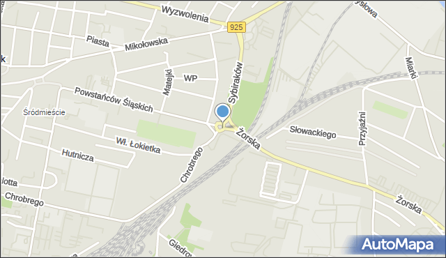 Rybnik, Rondo Powstańców Śląskich, mapa Rybnika