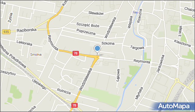 Rybnik, Rondo Wodzisławskie, mapa Rybnika