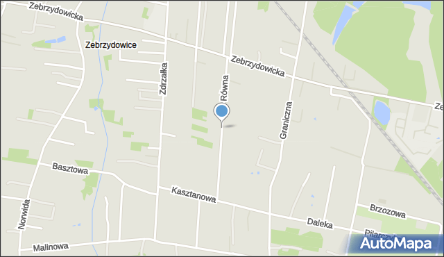 Rybnik, Równa, mapa Rybnika