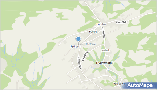 Rychwałdek, Równa, mapa Rychwałdek