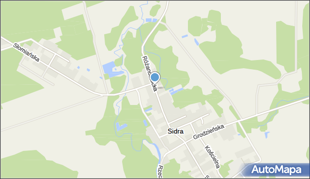 Sidra, Różanostocka, mapa Sidra