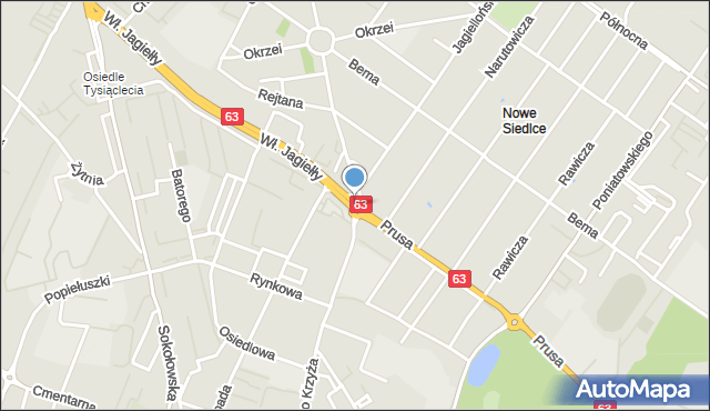 Siedlce, Rondo Górskiego Jerzego, ks., mapa Siedlce