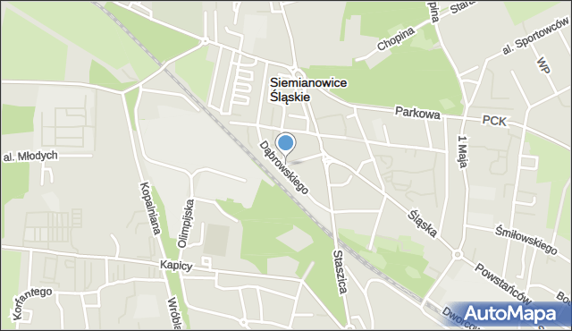 Siemianowice Śląskie, Rondo Pułaskiego Kazimierza, gen., mapa Siemianowice Śląskie
