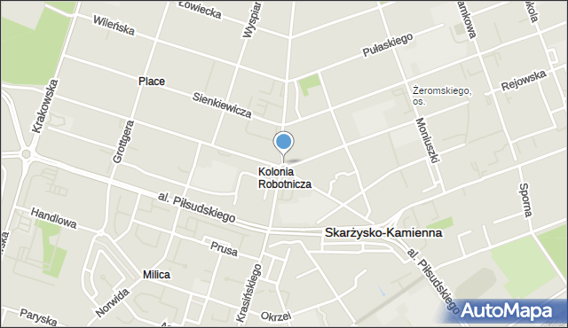 Skarżysko-Kamienna, Rondo Hedy-Szarego Antoniego, gen., mapa Skarżysko-Kamienna