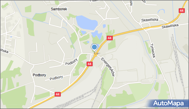 Skawina, Rondo ppor. Ułanów Karpackich Tomasza Skrzyńskiego, mapa Skawina