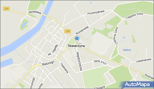 Skwierzyna, Rondo Wojska Polskiego, mapa Skwierzyna