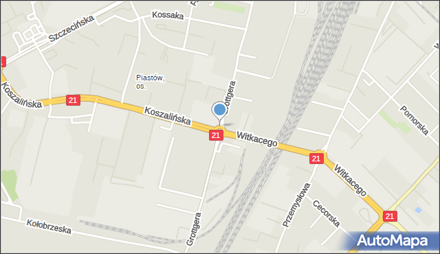 Słupsk, Rondo Freundlicha Otto, mapa Słupska