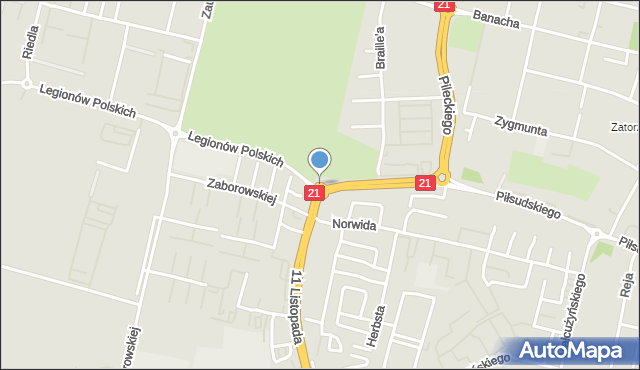 Słupsk, Rondo Hallera Józefa, gen., mapa Słupska