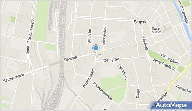 Słupsk, Rondo Kądzieli Stanisława, mapa Słupska