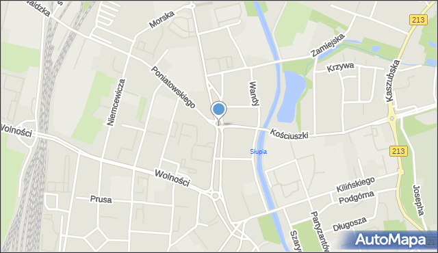 Słupsk, Rondo Kuronia Jacka, mapa Słupska