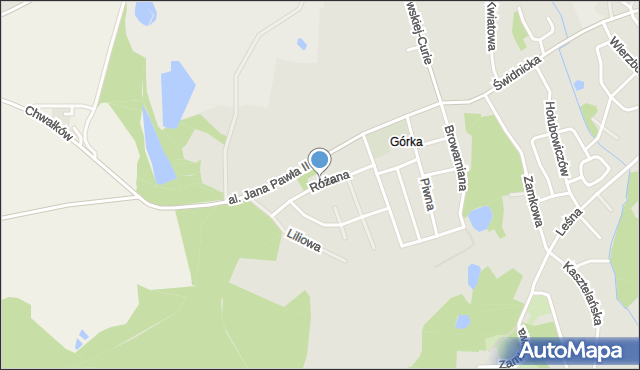 Sobótka powiat wrocławski, Różana, mapa Sobótka powiat wrocławski