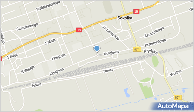 Sokółka, Rondo Solidarności, mapa Sokółka