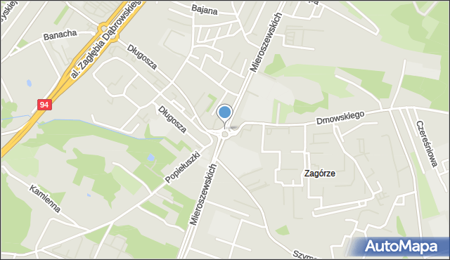 Sosnowiec, Rondo Siemieńskiego Jacka, mapa Sosnowca