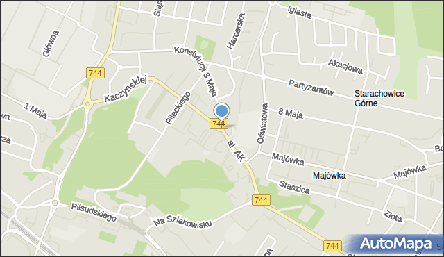 Starachowice, Rondo Hedy-Szarego Antoniego, gen., mapa Starachowic