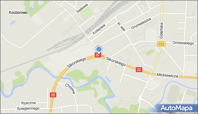 Starogard Gdański, Rondo Wałaszewskiego Jana, mapa Starogard Gdański