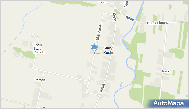 Stary Kocin, Równoległa, mapa Stary Kocin