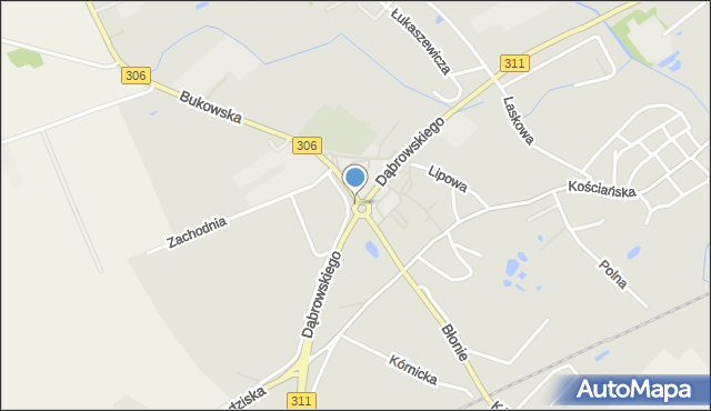 Stęszew, Rondo Jana Pawła II, mapa Stęszew