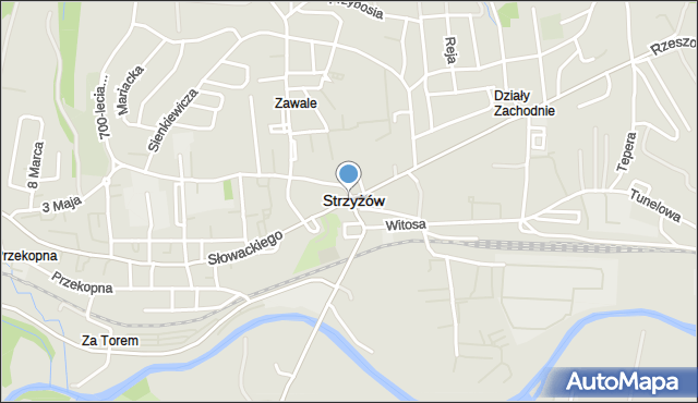 Strzyżów, Rondo Paszka-Królika Rafała, mapa Strzyżów