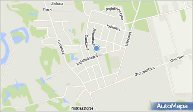 Sulejów powiat piotrkowski, Romańska, mapa Sulejów powiat piotrkowski