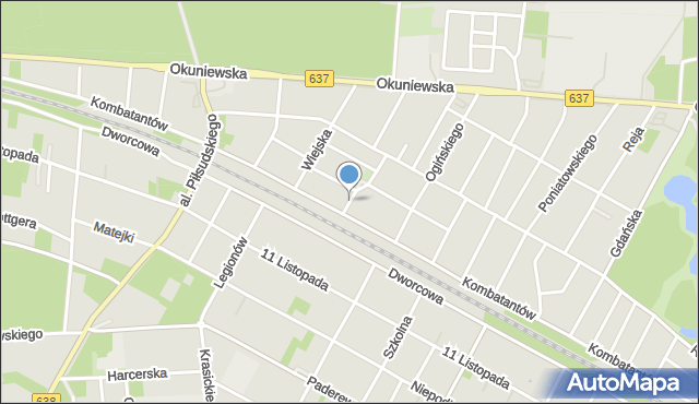 Sulejówek, Rodziewiczówny, mapa Sulejówek