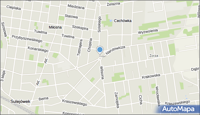 Sulejówek, Rondo Sieradzkiego-Śwista Stanisława, mapa Sulejówek