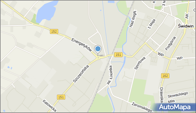Świdwin, Rondo Abrahama Romana, gen., mapa Świdwin