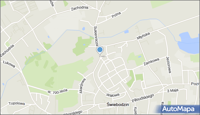 Świebodzin, Rondo Wileńskie, mapa Świebodzin