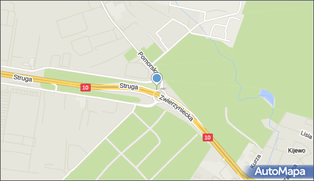 Szczecin, Rondo Szendzielarza Zygmunta, mjr., mapa Szczecina