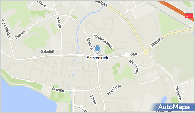 Szczecinek, Rondo Jeża Ignacego, kard., mapa Szczecinek