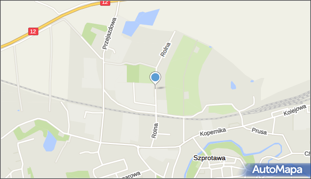 Szprotawa, Rolna, mapa Szprotawa