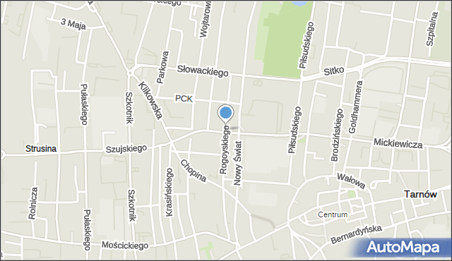 Tarnów, Rogoyskiego Witolda, mapa Tarnów
