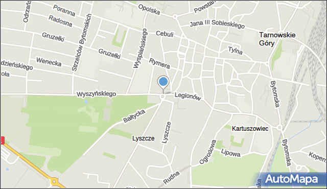 Tarnowskie Góry, Rondo NSZZ Solidarność, mapa Tarnowskie Góry