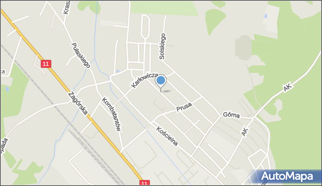 Tarnowskie Góry, Rowickiego Witolda, mapa Tarnowskie Góry