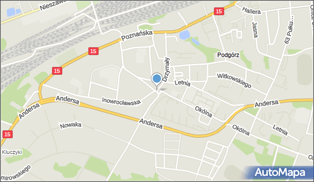 Toruń, Rondo Kuronia Jacka, mapa Torunia
