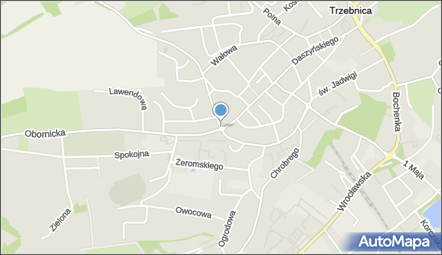 Trzebnica, Rondo Żołnierzy Wyklętych, mapa Trzebnica