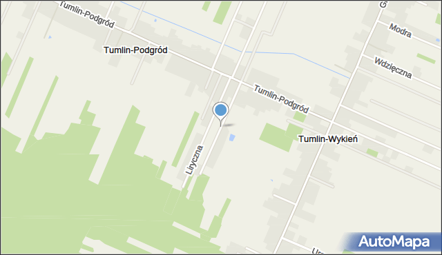 Tumlin-Podgród, Romantyczna, mapa Tumlin-Podgród