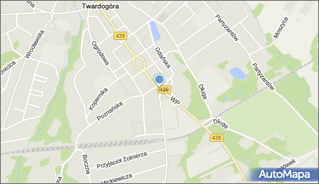 Twardogóra, Rondo Solidarności, mapa Twardogóra