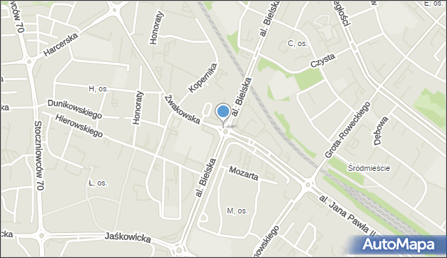 Tychy, Rondo Polonia, mapa Tychów