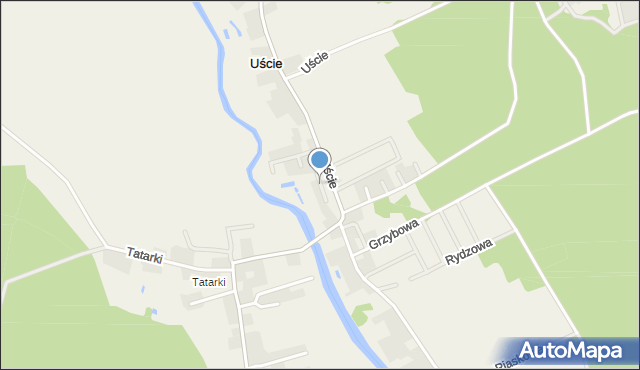 Uście, Różana, mapa Uście