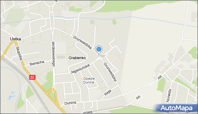 Ustka, Rondo Sosabowskiego Stanisława Franciszka, gen., mapa Ustka