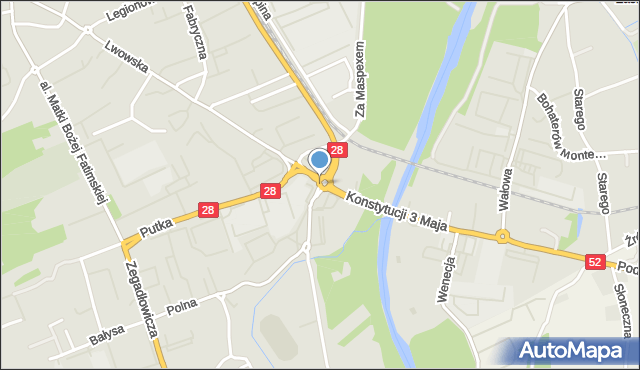 Wadowice, Rondo Okulickiego-Niedźwiadka Leopolda, gen., mapa Wadowice