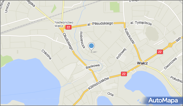 Wałcz, Robotnicza, mapa Wałcz