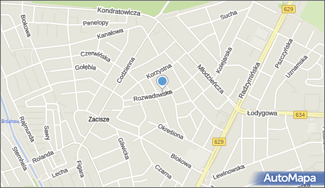 Warszawa, Rozwadowska, mapa Warszawy