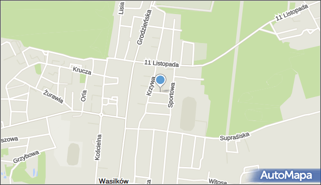 Wasilków, Równoległa, mapa Wasilków