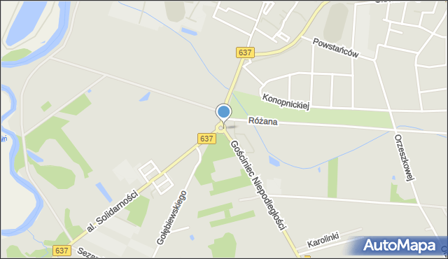 Węgrów, Rondo Bohaterów Bitwy pod Węgrowem 3 Lutego 1863 r., mapa Węgrów
