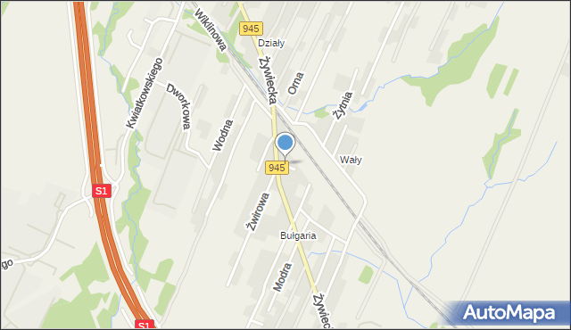 Wilkowice powiat bielski, Równa, mapa Wilkowice powiat bielski